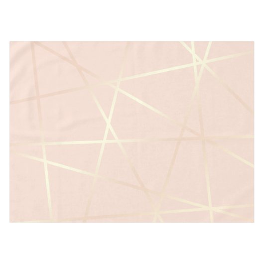 エレガントでかわいらしいばら色の金ゴールド及び赤面のピンクの幾何学的 テーブルクロス (正面(横))