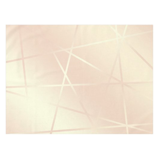 エレガントでかわいらしいばら色の金ゴールド及び赤面のピンクの幾何学的 テーブルクロス (正面(横))