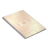 エレガントでかわいらしいばら色の金ゴールド及び赤面のピンクの幾何学的 ノートブック (右側)