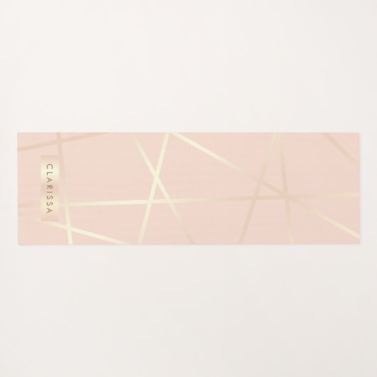 エレガントでかわいらしいばら色の金ゴールド及び赤面のピンクの幾何学的 ヨガマット (裏面(横))