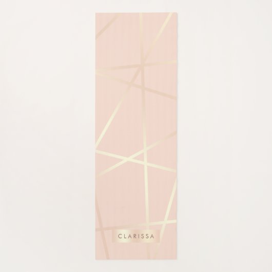 エレガントでかわいらしいばら色の金ゴールド及び赤面のピンクの幾何学的 ヨガマット (裏面)