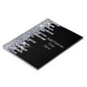 エレガントできらびやかで黒いですか銀製の魅力 ノートブック (左側)