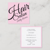 エレガントではっきりしたで上品な文字のスタイルのピンク スクエア名刺 (正面/裏面)