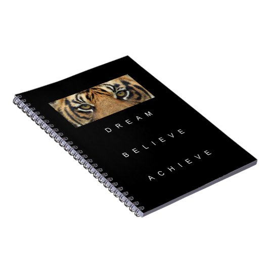 エレガントでやる気を起こさせるで感動的な引用文のトラの上 ノートブック (右側)