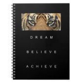 エレガントでやる気を起こさせるで感動的な引用文のトラの上 ノートブック (正面)