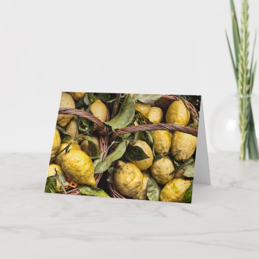 エレガントでイタリアンなレモンバスケットのアマルフィの海岸レモン カード (正面)