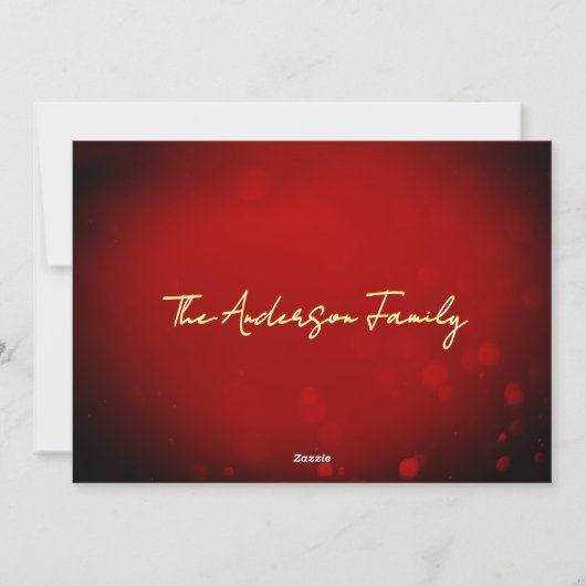 エレガントでカスタマイズ可能なクリスマス家族写真 シーズンカード (裏面)