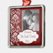 エレガントでカスタマイズ可能な写真 メタルオーナメント (左)