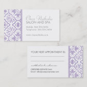 エレガントでカスタマイズ可能な紫色のグリッターの名刺 予約カード (正面/裏面)