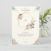 エレガントでカスタマイズ可能な結婚式招待状テンプレート セーブザデート (スタンド正面)