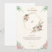 エレガントでカスタマイズ可能な結婚式招待状テンプレート セーブザデート (正面/裏面)