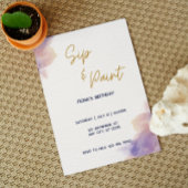 エレガントでカスタマイズ可能な飲みながら絵を描くパーティー 招待状