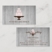 エレガントでカスタムなケーキのデザインの飾ること 名刺 (正面/裏面)