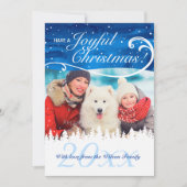エレガントでカスタムな写真のクリスマスカード シーズンカード (正面)
