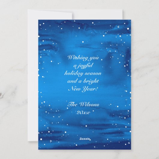 エレガントでカスタムな写真のクリスマスカード シーズンカード (裏面)