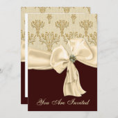 エレガントでカスタムな結婚式のリハーサルの夕食の招待状 招待状 (正面/裏面)