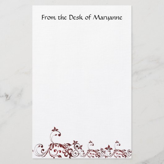 エレガントでカスタムな静止した 便箋 (正面)