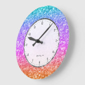 エレガントでカラフルなグリッターの質 ラージ壁時計 (傾斜)