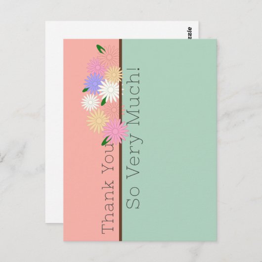 エレガントでカラフルなデイジーの花の芸術、ありがとうございます ポストカード (正面/裏面)