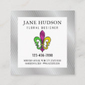 エレガントでカラフルなフルール・ド・リスデザインの名刺 スクエア名刺 (裏面)