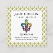 エレガントでカラフルなフルール・ド・リスデザインの名刺 スクエア名刺 (裏面)