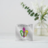 エレガントでカラフルなフルール・ド・リス デザインの名刺 スクエア名刺 (スタンド正面)