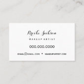 エレガントでカラフルな光沢があり、明るいメーキャップアーティスト 名刺 (裏面)
