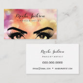 エレガントでカラフルな光沢があり、明るいメーキャップアーティスト 名刺 (正面/裏面)