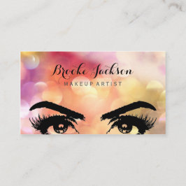 エレガントでカラフルな光沢があり、明るいメーキャップアーティスト 名刺
