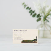 エレガントでカラフルな孔雀のヴィンテージの名刺 名刺 (スタンド正面)