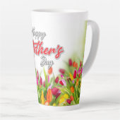 エレガントでカラフルな母の日のデザインマグ カフェラテマグ (右アングル)