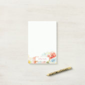 エレガントでカラフルな水彩花または野の花 ポストイット (デスク上)