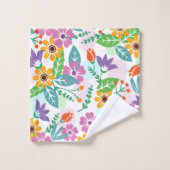 エレガントでカラフルな花タオルセット バスタオルセット (ウォッシュタオル)