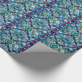 エレガントでカラフルなNotre Dameのステンドグラス窓 ラッピングペーパー (角)