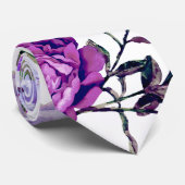 エレガントでガーリーなすみれ色の薄紫の紫色の花 ネクタイ (ロール)