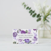 エレガントでガーリーなすみれ色の薄紫の紫色の花 名刺 (スタンド正面)