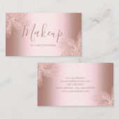 エレガントでガーリーなばら色の金ゴールドのグリッターのやし化粧 名刺 (正面/裏面)