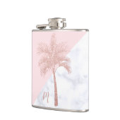 エレガントでガーリーなばら色の金ゴールドのグリッターのやし白の大理石 フラスク (左)