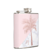 エレガントでガーリーなばら色の金ゴールドのグリッターのやし白の大理石 フラスク (右)