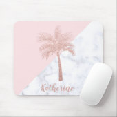 エレガントでガーリーなばら色の金ゴールドのグリッターのやし白の大理石 マウスパッド (マウス)