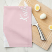 エレガントでガーリーなばら色の金ゴールドのグリッターの白い大理石のピンク キッチンタオル (四つ折り)