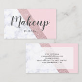 エレガントでガーリーなばら色の金ゴールドのグリッターの白い大理石のピンク 名刺 (正面/裏面)