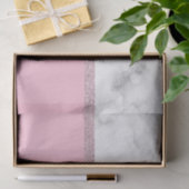 エレガントでガーリーなばら色の金ゴールドのグリッターの白い大理石のピンク 薄葉紙 (ギフト)