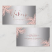 エレガントでガーリーなばら色の金ゴールドのグリッターの銀のやし化粧 名刺 (正面/裏面)