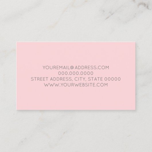エレガントでガーリーなばら色の金ゴールドのグリッター及び白い大理石 名刺 (裏面)