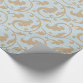 エレガントでガーリーなカラメル花パターンモノグラム ラッピングペーパー (角)