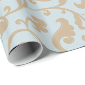 エレガントでガーリーなカラメル花パターンモノグラム ラッピングペーパー (ロールコーナー)