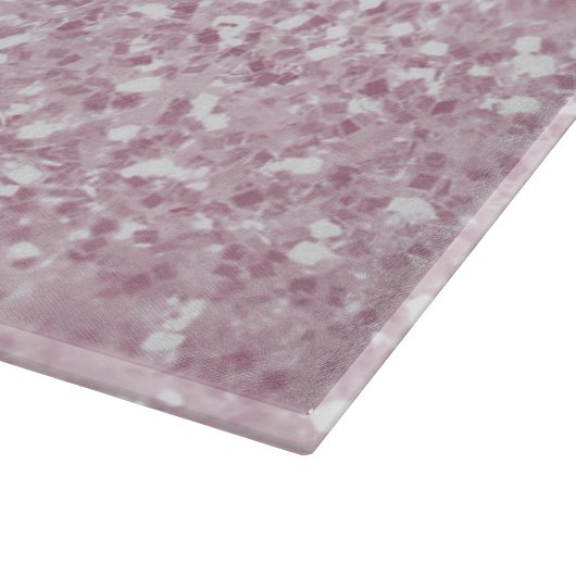 エレガントでガーリーなピンクの白くフェイクなグリッター カッティングボード (角)