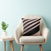 エレガントでガーリーな抽象芸術のばら色の金ゴールド、黒及びピンク クッション (椅子)