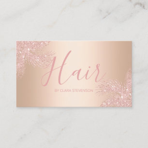 エレガントでガーリーな銅のばら色の金ゴールドのグリッターのやし毛 名刺